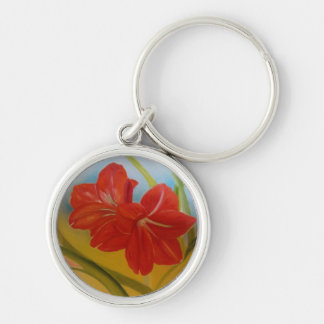 Een van een soort sleutelhanger met een floral tou