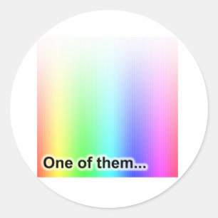 Een van hen ronde sticker