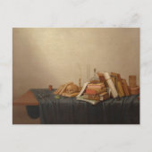 Een vanitas met boeken en schedel | Gerrit van Vuc Briefkaart (Voorkant)