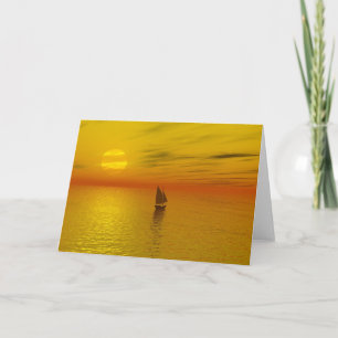 Een varende boot kaart