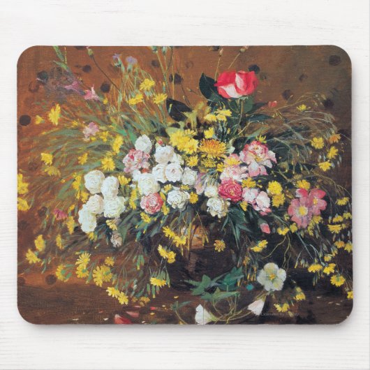 Een Vase van Bloemen Muismat (Voorkant)