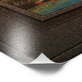 Een Vast rivierlandschap met windmolens Foto Afdruk (Hoek)