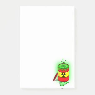 Een vat giftig afval. post-it® notes