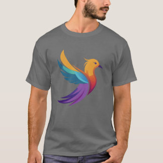 Een vectorillustratie van een kleurrijke vogel met t-shirt