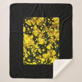 Een veelheid van gele mama's sherpa deken