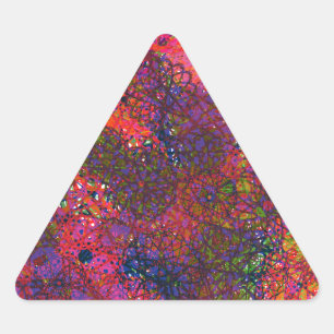 Een veelkleurig abstract cirkelontwerp driehoek sticker