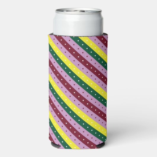 Een veelkleurig gestreept patroon met stippen (Seltzer Achterkant)