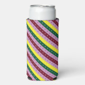 Een veelkleurig gestreept patroon met stippen (Seltzer Voorkant)