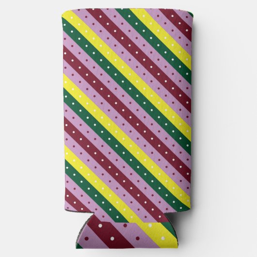 Een veelkleurig gestreept patroon met stippen (Achterkant)