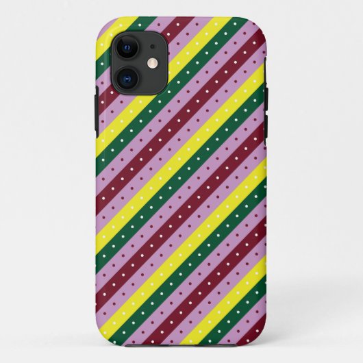 Een veelkleurig gestreept patroon met stippen Case-Mate iPhone case (Achterkant)