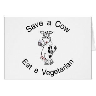 Een vegetariër redden van een kuw