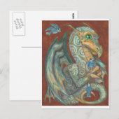 Een veilige draak en een briefkaart voor blauwvoge (Voorkant / Achterkant)