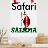 Een veilige, mooie safari reis maken poster (Keuken)