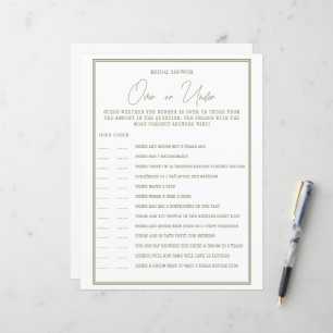 Een vel papier voor een vrijgezellenfeest.