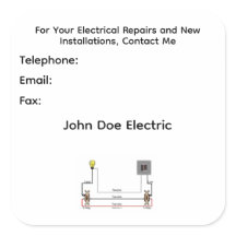 Een vel van zes stickers voor elektriciensklanten