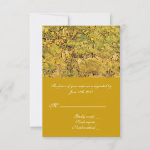 Een veld met geelachtige bloemen RSVP Vincent Van Kaartje