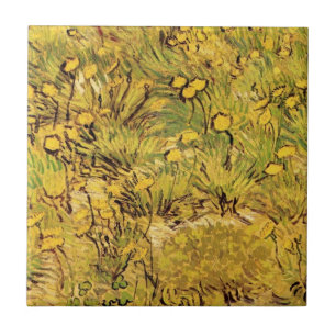 Een veld met gele bloemen door Vincent van Gogh Tegeltje