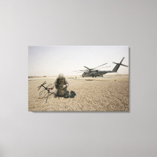 Een veldradiooperator canvas afdruk