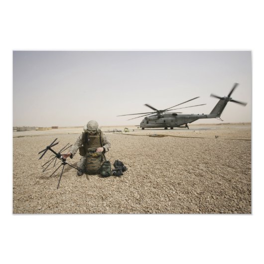 Een veldradiooperator foto afdruk (Voorkant)