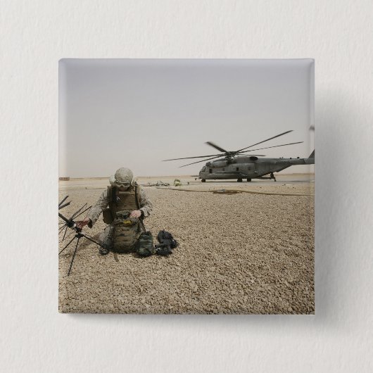 Een veldradiooperator vierkante button 5,1 cm (Voorkant)