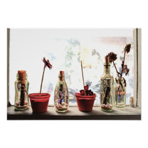 een Venster en bloemen - Foto afdrukken Afdruk