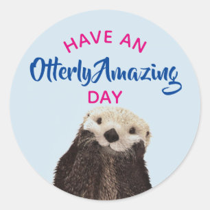 Een verbluffende dagfoto van Cute Otter Ronde Sticker