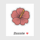 Een verbluffende hibiscusbloem sticker (Vel)