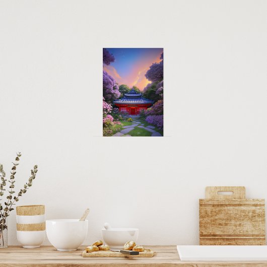 Een verborgen juweel in de serene tuin poster (Keuken)