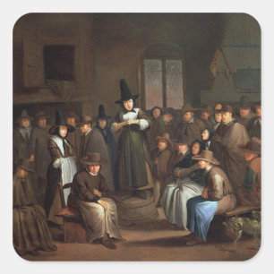 Een vergadering van Quakers Vierkante Sticker