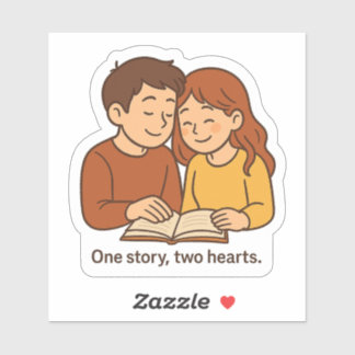 Een verhaal twee harten paar sticker