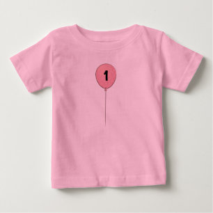 Een verjaardag 1e verjaardag met roze ballon