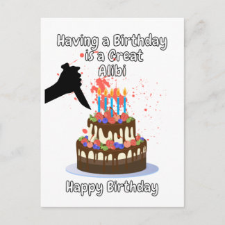 Een verjaardag is een goed alibi  briefkaart