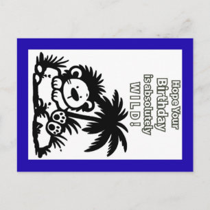 Een verjaardagsansichtkaart die absoluut WILD is! Briefkaart