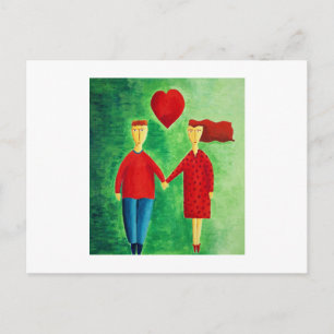 Een verliefd stel briefkaart