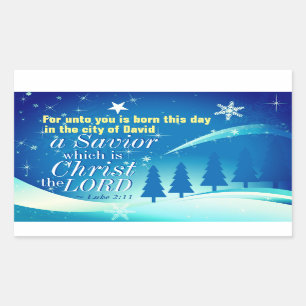 Een Verlosser is Geboren Christus de Heer, Bijbel  Rechthoekige Sticker