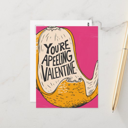 Een vermakelijke pop art Valentijn Briefkaart (Voorkant / Achterkant in situ)