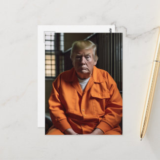 Een veroordeelde in de gevangenis briefkaart
