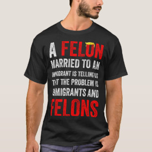 Een veroordeelde misdadiger die getrouwd is met ee t-shirt