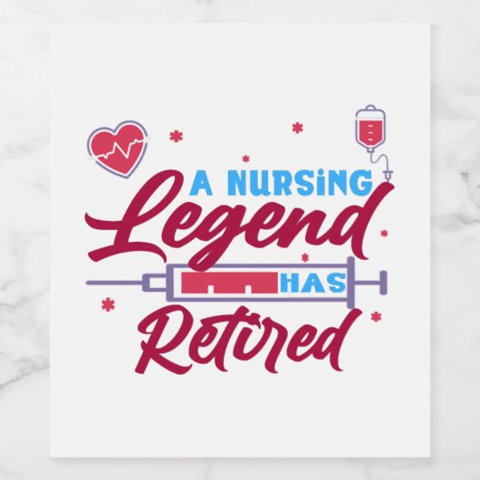 Een verpleegkundige legende is in ruste wijn etiket (Enkel label)