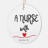 Een verpleegkundige met hart keramische cirkel Orn Keramisch Ornament (Links)
