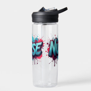 Een verpleegkundige typografie op een kleurrijke p waterfles