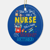 Een verpleegster in ruste Funny Retirement Matchin Keramisch Ornament (Links)