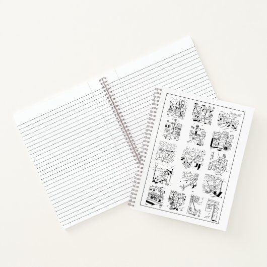 Een verscheidenheid van Funny Lollipop Man Cartoon Notitieboek (Binnen)