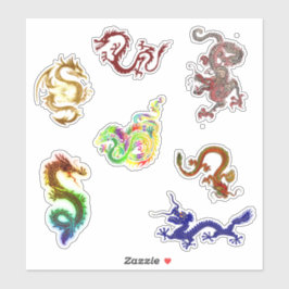 Een verscheidenheid van zeven draken sticker