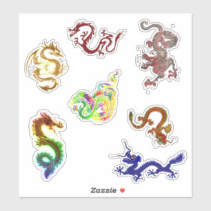 Een verscheidenheid van zeven draken sticker