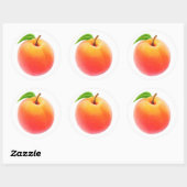 Eén verse perzik ronde sticker (Vel)