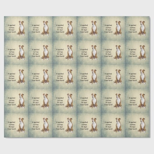 Een verwende rotte pitbull leeft hier cadeaupapier (Vlak)