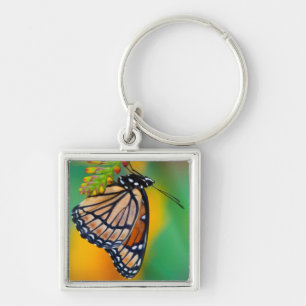 Een Viceroy-vlinder op bloemen Sleutelhanger