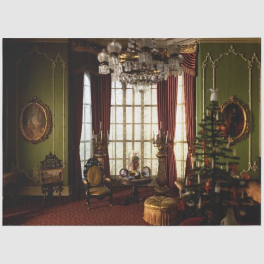 Een Victoriaans kerstcadeautje - Weefselpapier Tissuepapier (Voorkant)