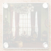 Een Victoriaans kerstfeest - Onderzetter (Achterkant)